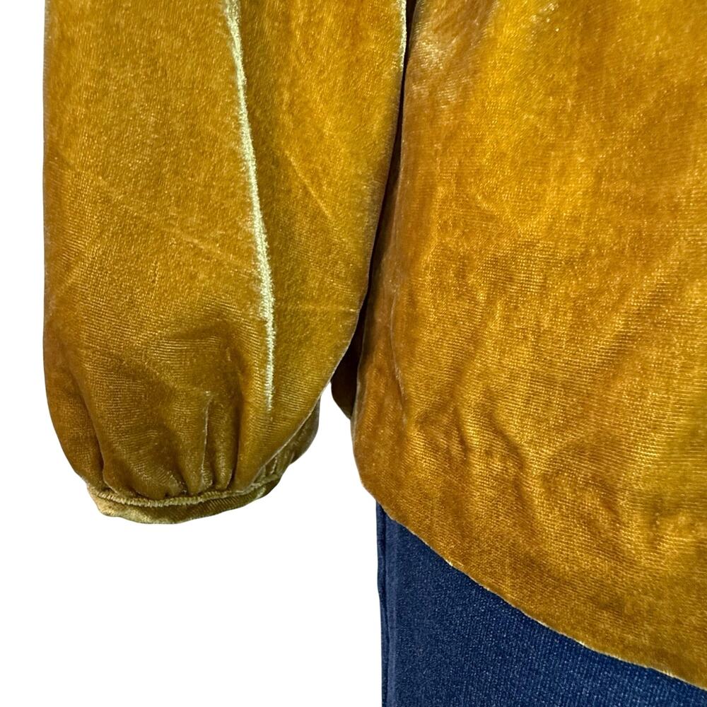 NWT J Crew Velvet Chartreuse Gold Belted Top V Neck Long Sleeve Side Zip - Picture 12 of 16
